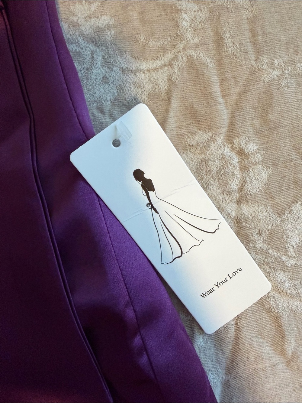 NWT Amazon One-Shoulder Deep Plum Satin Evening Gown, Size 10 - Picture 7 of 8